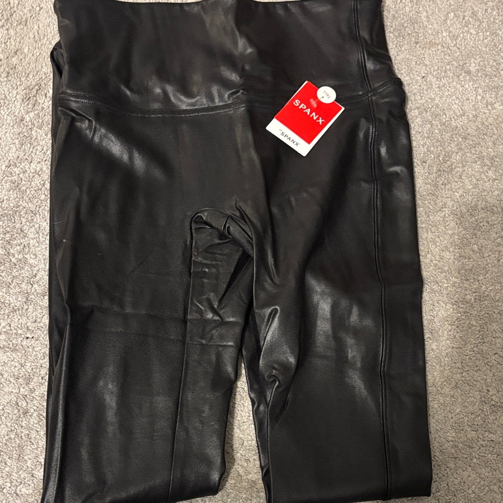 SPANX Black Faux Leather Leggings